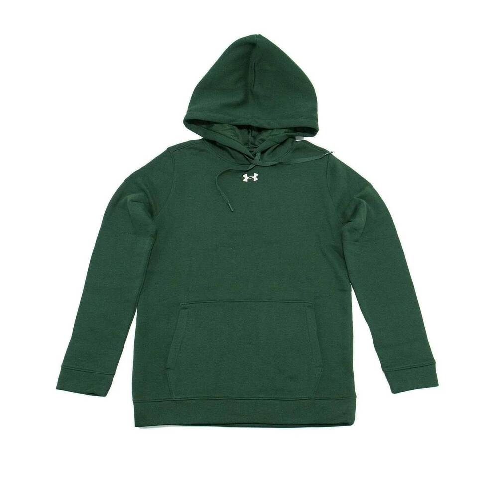 NEW UNDER ARMOUR women's hustle fleece hoodie in forest green